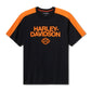 Maglietta Harley-Davidson HD Tech Coolmax nera/arancione