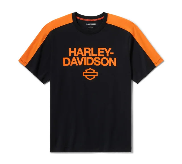 Maglietta Harley-Davidson HD Tech Coolmax nera/arancione