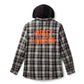 Camicia a maniche lunghe con cappuccio a quadri da uomo