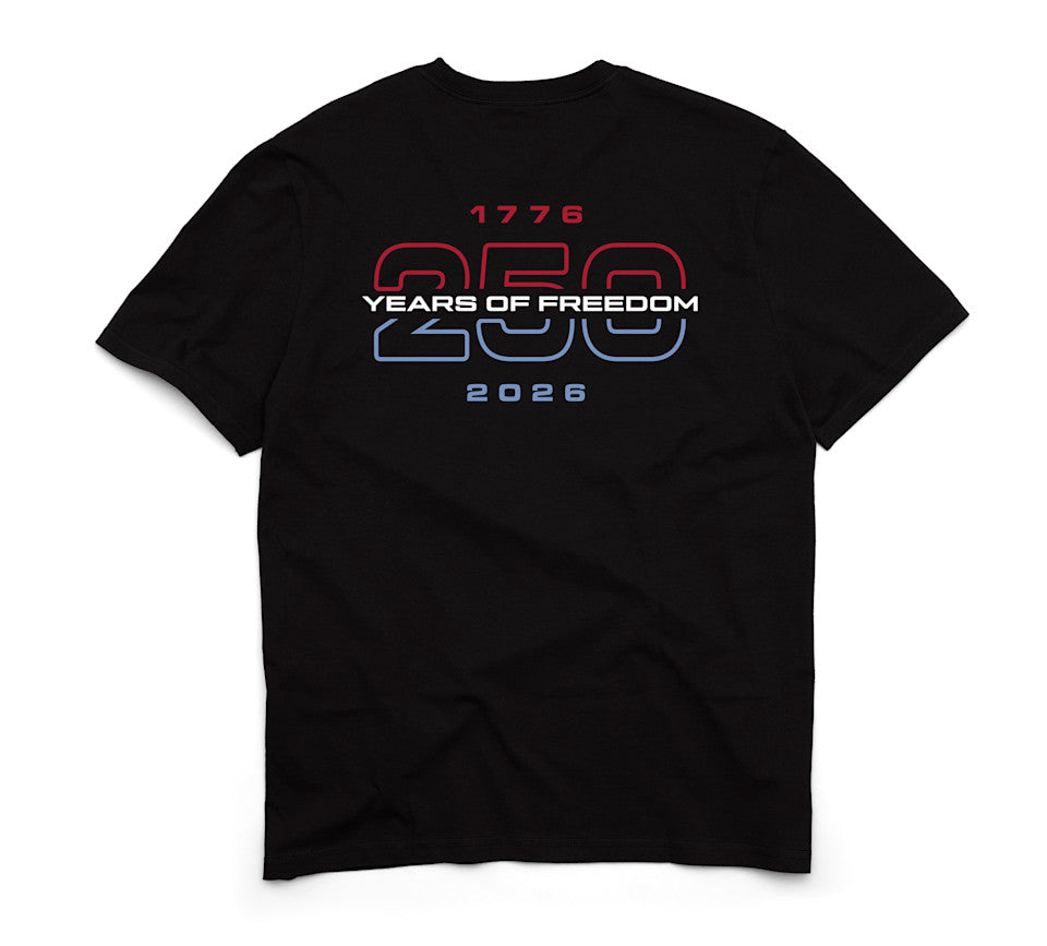 T-shirt a maniche corte da uomo per il 250° anniversario