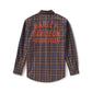 Camicia a quadri tinta in filo con scritta Racer Font da uomo