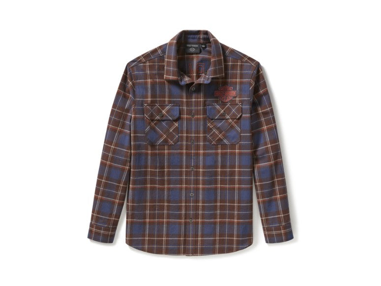 Camicia a quadri tinta in filo con scritta Racer Font da uomo