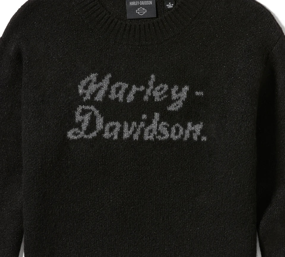 Maglione Metallic Script Intarsia