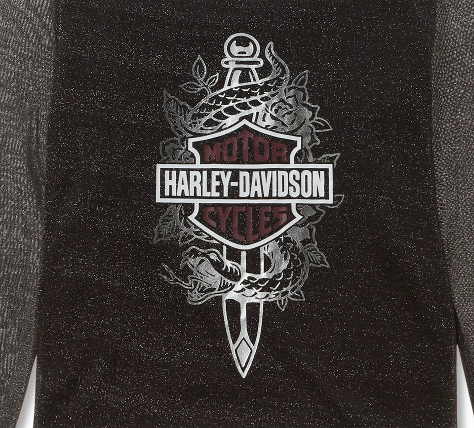 Top a manica lunga Metallic Dagger Mesh