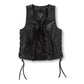 Gilet in pelle con scritte scintillanti da donna