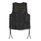 Gilet in pelle con scritte scintillanti da donna