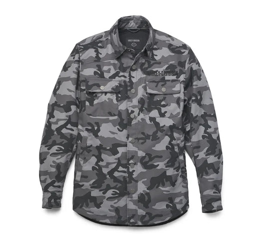 Giacca camicia da moto Operative da uomo - Camo - Grey