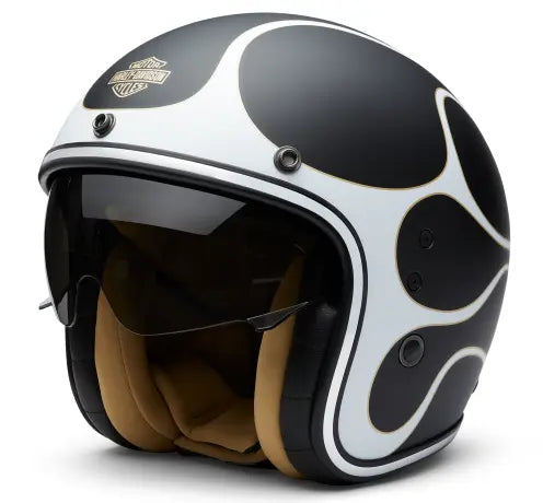 Casco Jet Harley-Davidson Flames X14 nero opaco