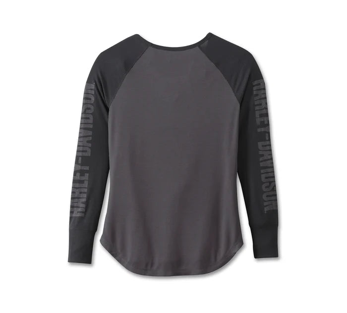 Top in maglia Authentic Bar & Shield da donna - Colorblock - Blackened Pearl