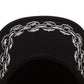 Cappellino da uomo con visiera ribaltabile e catena in stile chopper