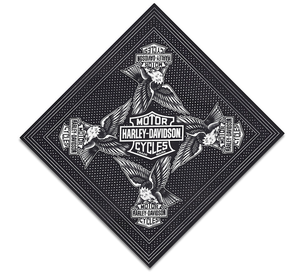 Bandana da uomo con logo Patent Bar & Shield - Harley Black.