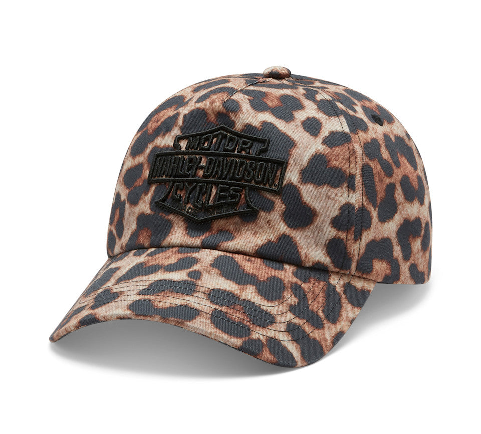 Cappellino da donna HD American Classic con stampa leopardata e cinturino regolabile