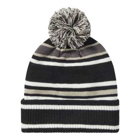 Berretto Harley-Davidson con pompon a righe bianco/nero
