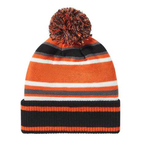 Berretto Harley-Davidson con pompon a righe arancione/nero