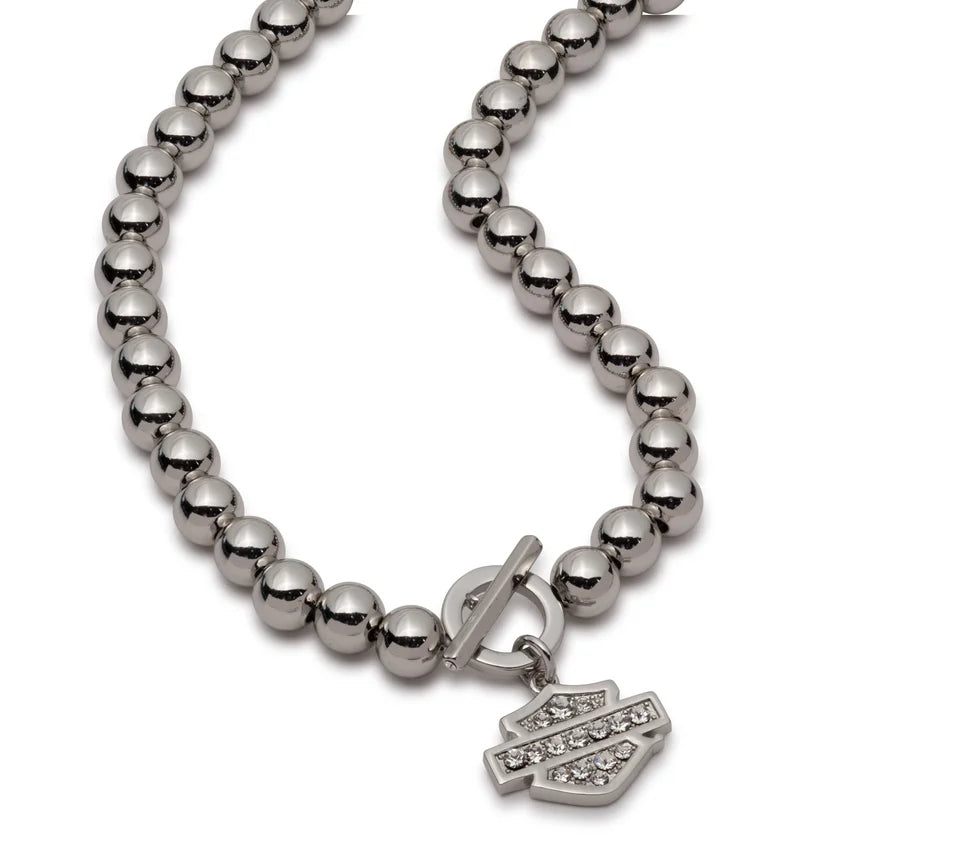 Collana con perline a forma di barra e scudo da 16" da donna