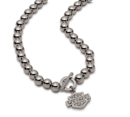 Collana con perline a forma di barra e scudo da 16" da donna