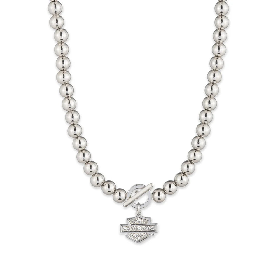 Collana con perline a forma di barra e scudo da 16" da donna