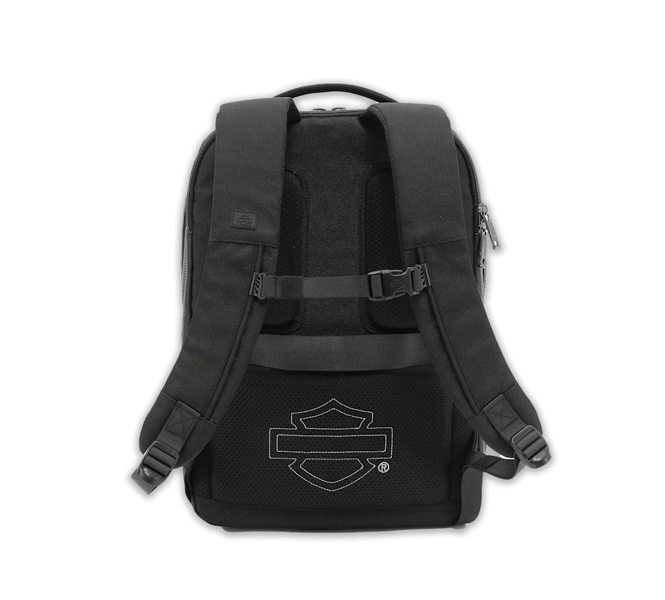 Zaino robusto Harley-Davidson® Storm 3D con logo Bar & Shield in gomma, nero