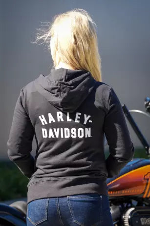 Felpa con cappuccio da donna Harley-Davidson Special Racer Font nera