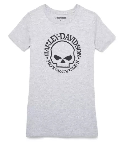 T-shirt da donna Harley-Davidson Skull Heather Grey