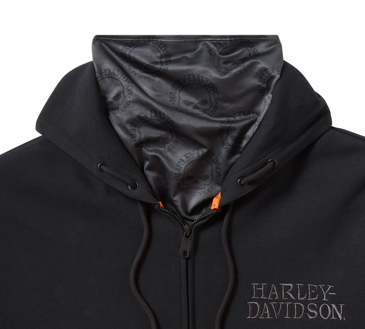 Felpa con zip Harley-Davidson Willie G Skull Ghetta nera