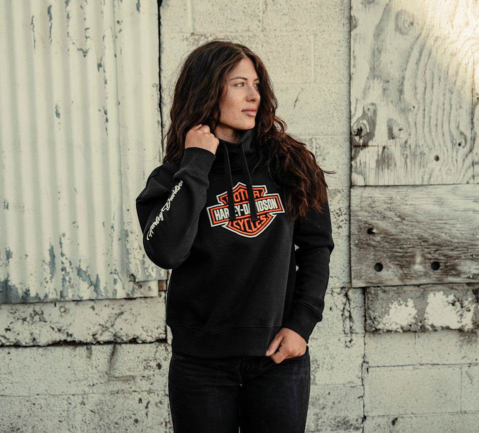 Maglia da donna H-D Essential in pile con collo a imbuto