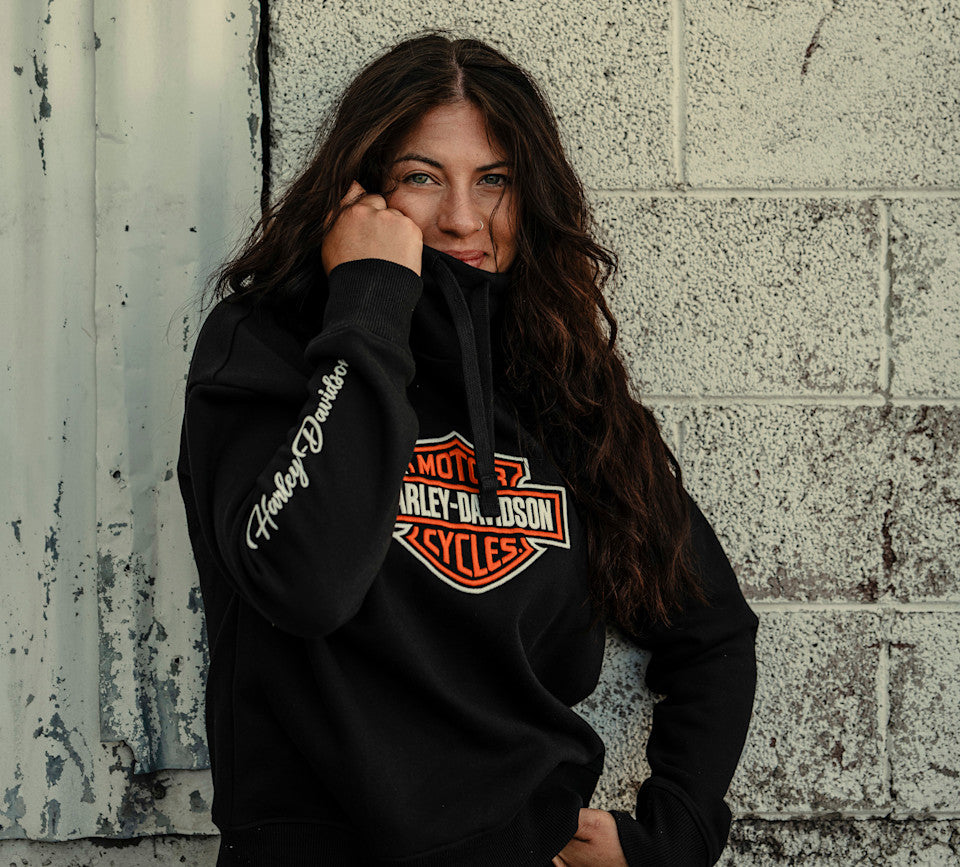 Maglia da donna H-D Essential in pile con collo a imbuto