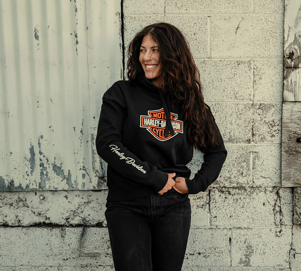 Maglia da donna H-D Essential in pile con collo a imbuto