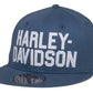 Cappellino da baseball Harley-Davidson® da uomo in feltro HD con visiera aderente - Blu