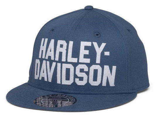Cappellino da baseball Harley-Davidson® da uomo in feltro HD con visiera aderente - Blu