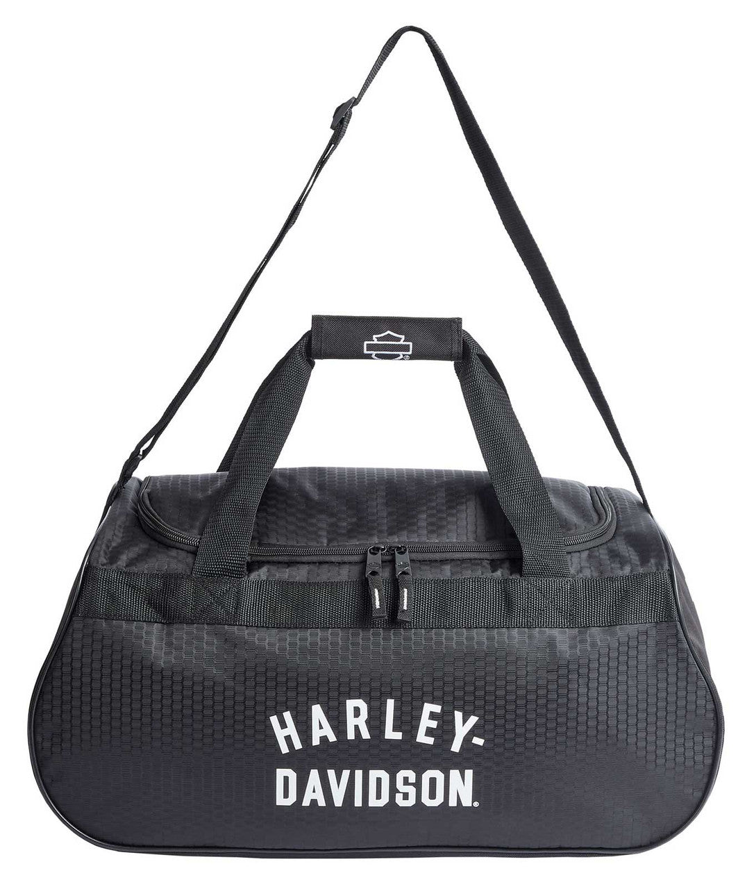 Borsa sportiva Harley-Davidson® Off-White con logo #1 e tracolla - Nera