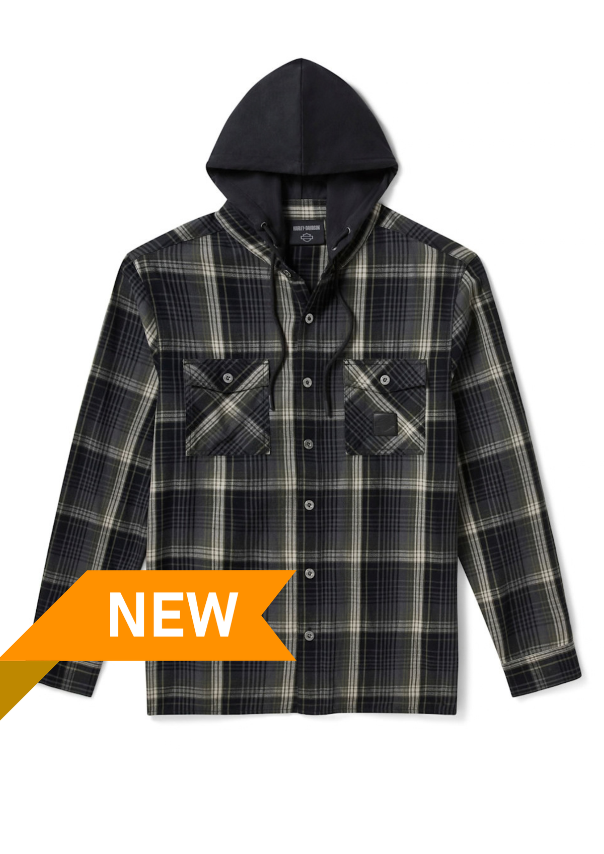 Camicia a quadri con cappuccio da uomo H-D American Classic