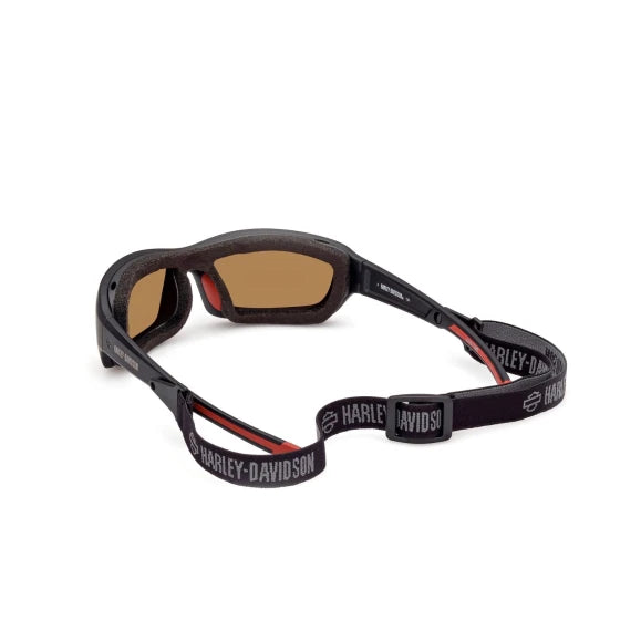 Occhiali da moto Harley-Davidson GYM TIME nero opaco/rosso specchiato – fumé
