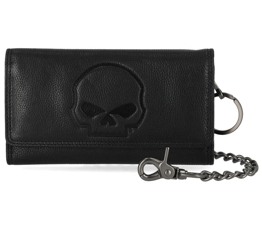 Harley-Davidson® Portafoglio Willie G Skull Trucker in Pelle