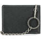 Portafoglio da uomo Harley-Davidson con catena e logo Bar & Shield ricamato, in pelle nera,