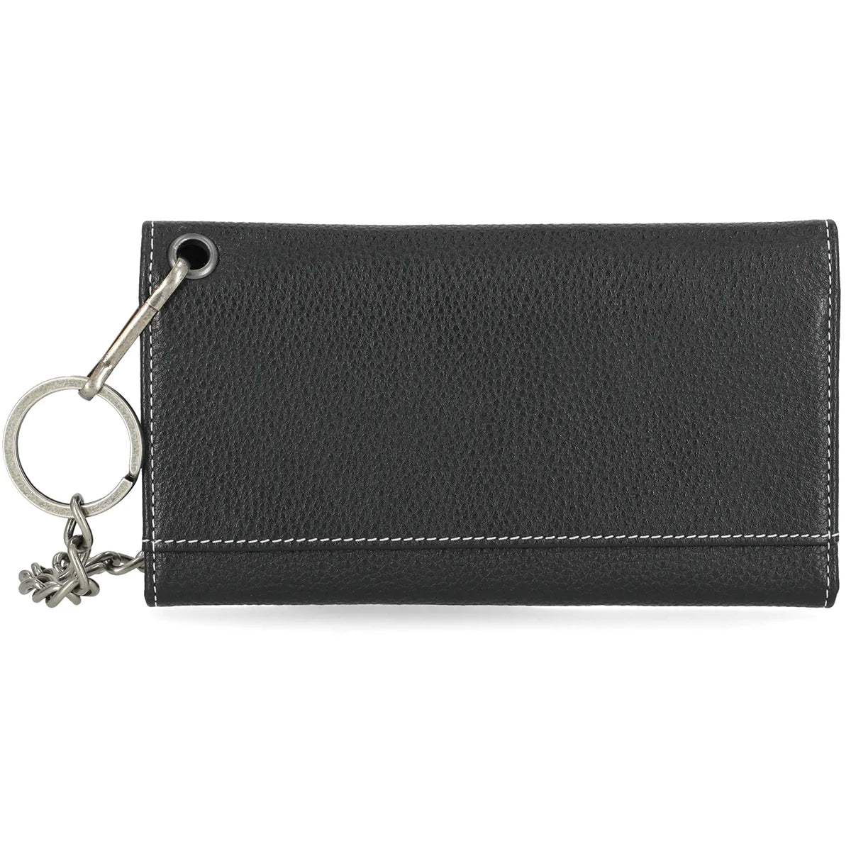 Portafoglio da uomo Harley-Davidson con catena e logo Bar & Shield ricamato, nero