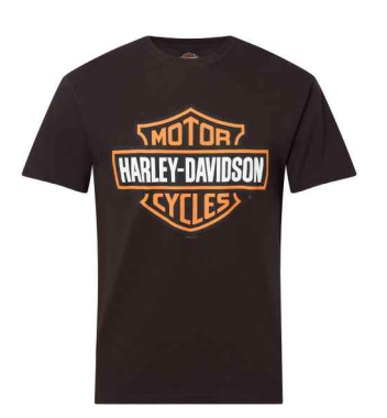 T-Shirt B&S Orange on Black Harley-Davidson Bergamo