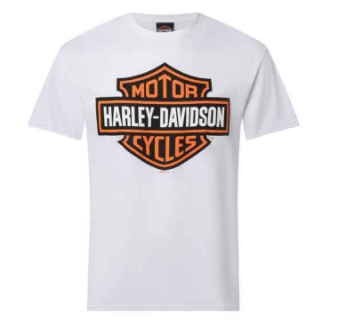 T-Shirt B&S Orange on White Harley- Davidson Bergamo