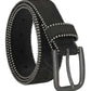 Cintura in pelle nera da donna Harley-Davidson® con logo HD in corsivo e bordo decorato con perline