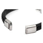 Bracciale Harley-Davidson® da uomo in acciaio inossidabile con logo in pelle