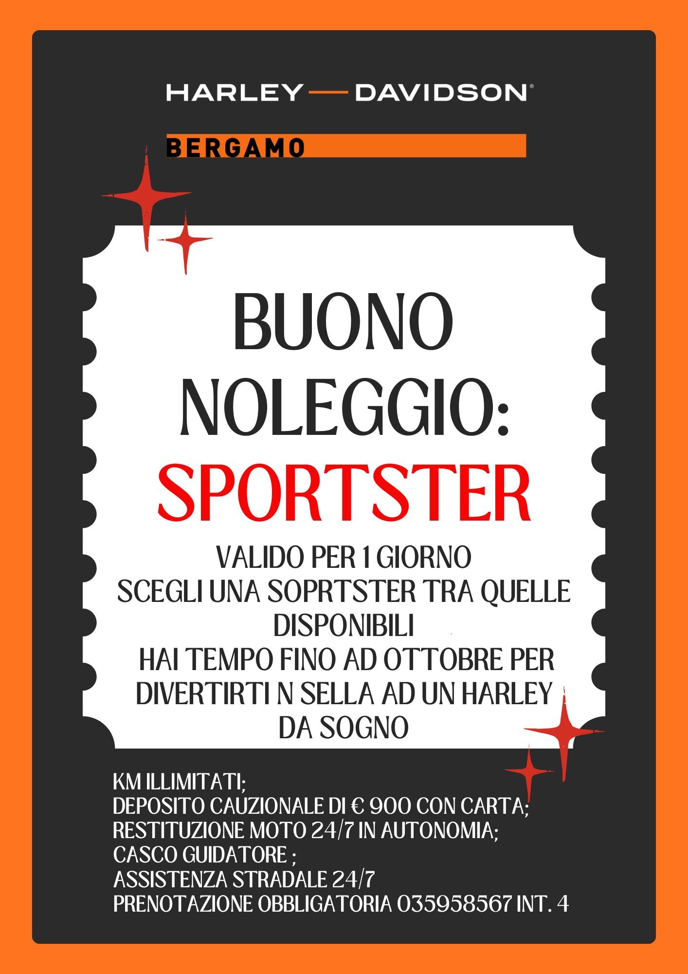 BUONO PER NOLEGGIO SPORTSTER