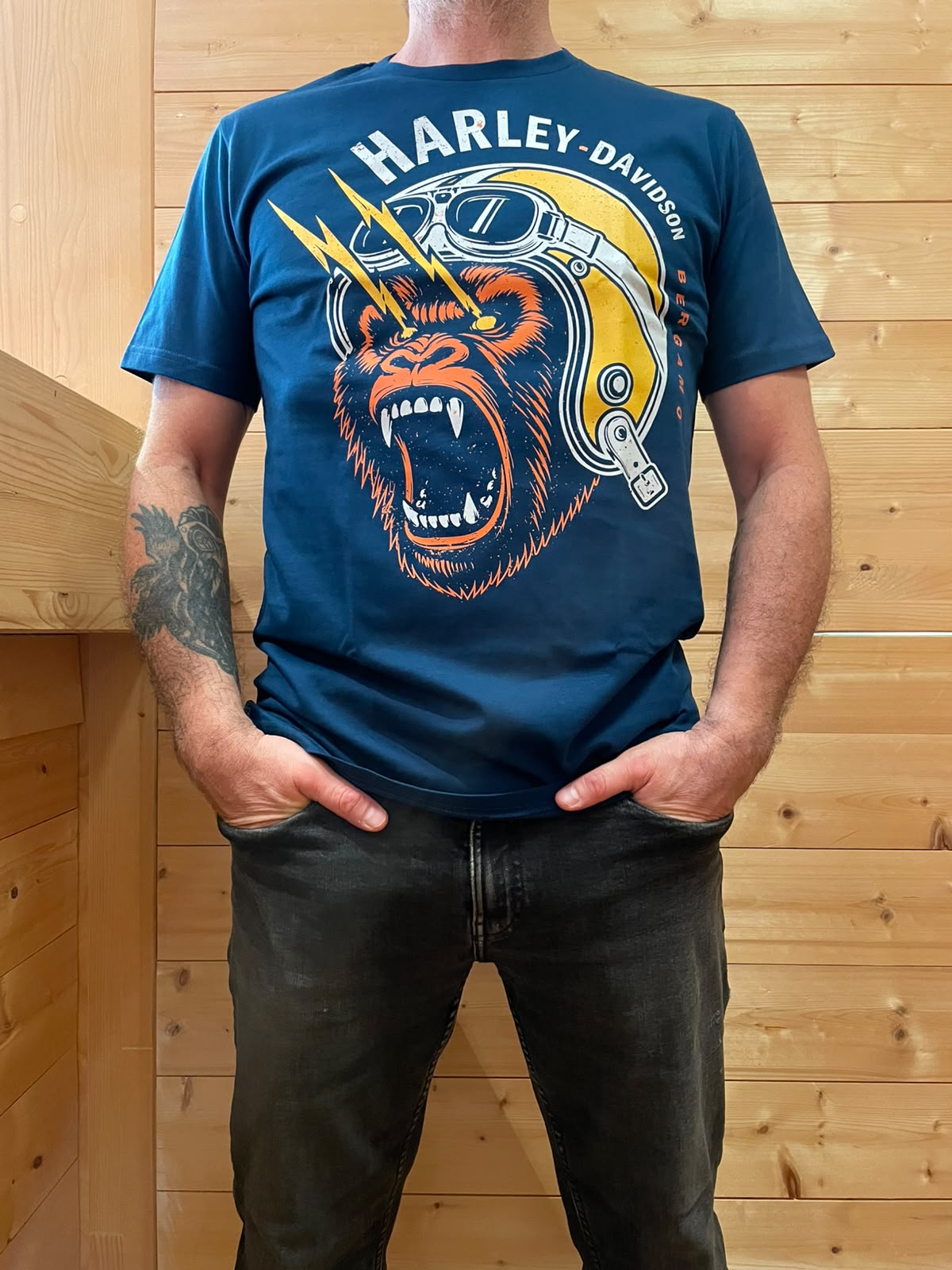 T-Shirt Gorilla petrolio uomo HD Bergamo