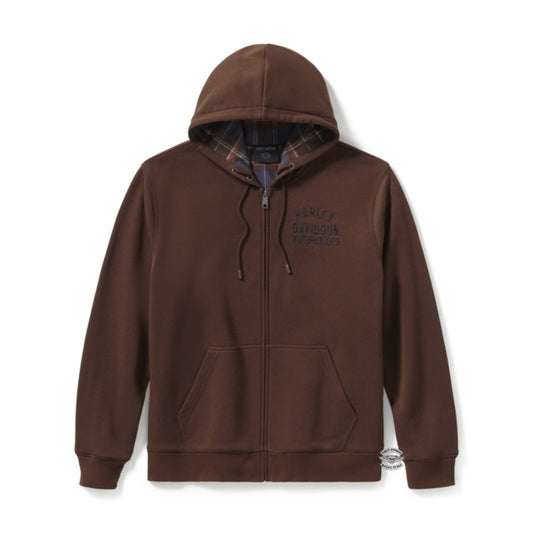 Felpa da uomo Plaid Lined Zip Harley-Davidson
