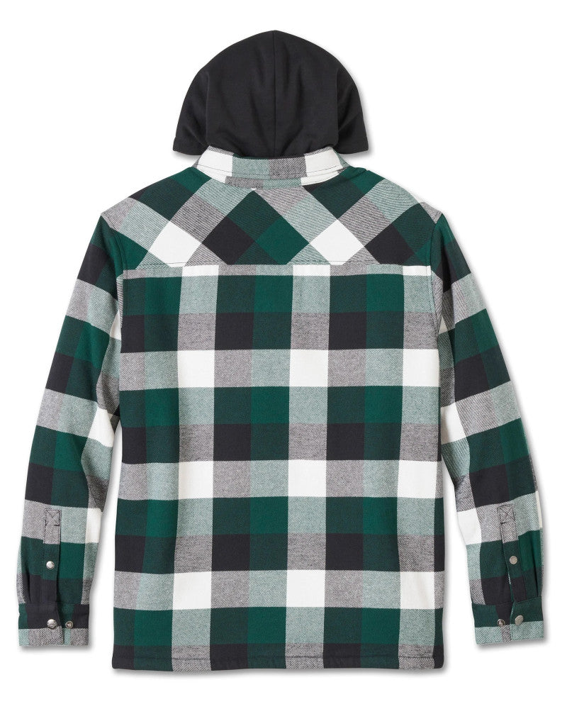 Giacca Harley-Davidson® Traveler Hooded Shirt Jacket - Plaid - Harley Black & Rainforest