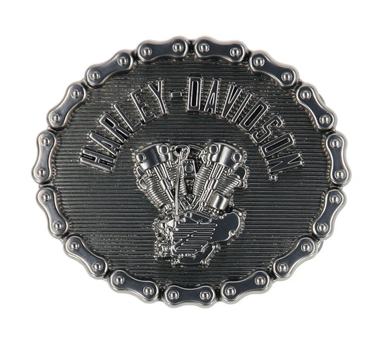 Fibbia per cintura Harley-Davidson Knucklehead Biker Chain in nichel