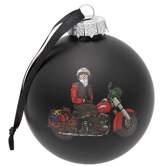 Harley-Davidson Holiday 2024 Dated Biker Santa 3" Glass Ball Ornament
