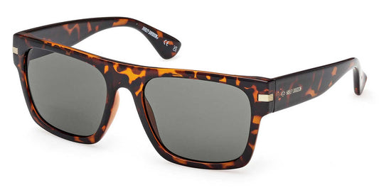 Occhiali da sole Harley-Davidson® da uomo con dettagli in metallo, montatura tartarugata e lenti verdi
