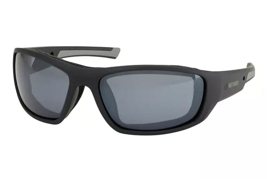 Occhiali da sole Harley-Davidson Blaze Ace nero opaco e specchio argento fumo