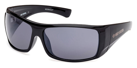 Occhiali da sole da uomo Workout Performance con lenti in policarbonato, montatura nera Harley-Davidson
