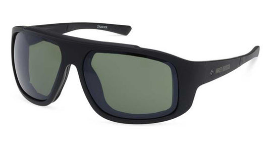 Occhiali da sole Harley-Davidson® Crusher da uomo, montatura nera opaca e lenti verdi